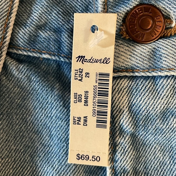 NWT PERFECT MEDIUM BLUE MADEWELL DENIM JEAN SHORTS! - Picture 4 of 7